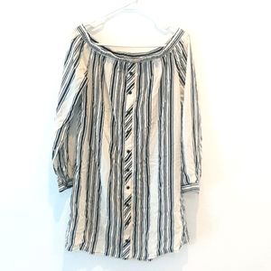 Cream/white and black off the shoulder top